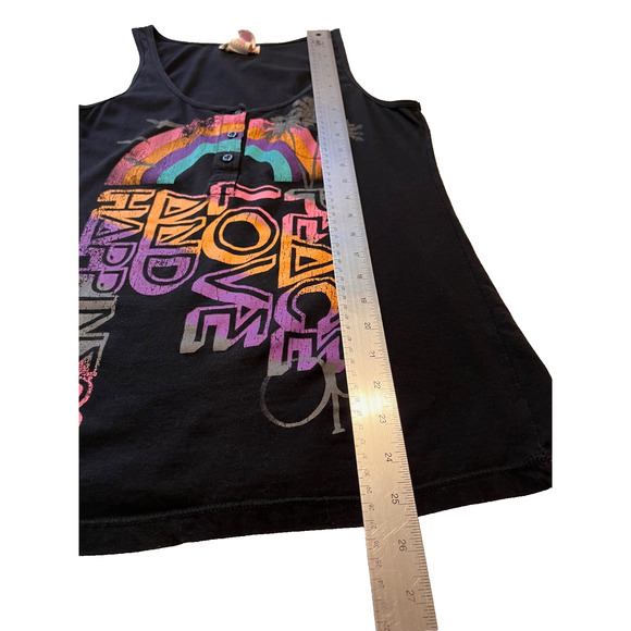 OP Peace Love Happiness Rainbow Graphic Tank Top Juniors L 11-13 Y2K Surf - Picture 5 of 6
